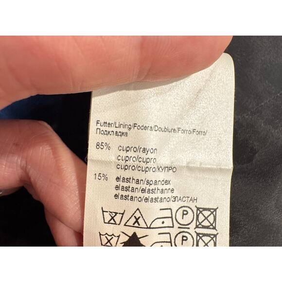 Hugo Boss Sheath Dress Women’s Size 8 Embellished Neck Black Wool Blend Classic - Picture 7 of 9